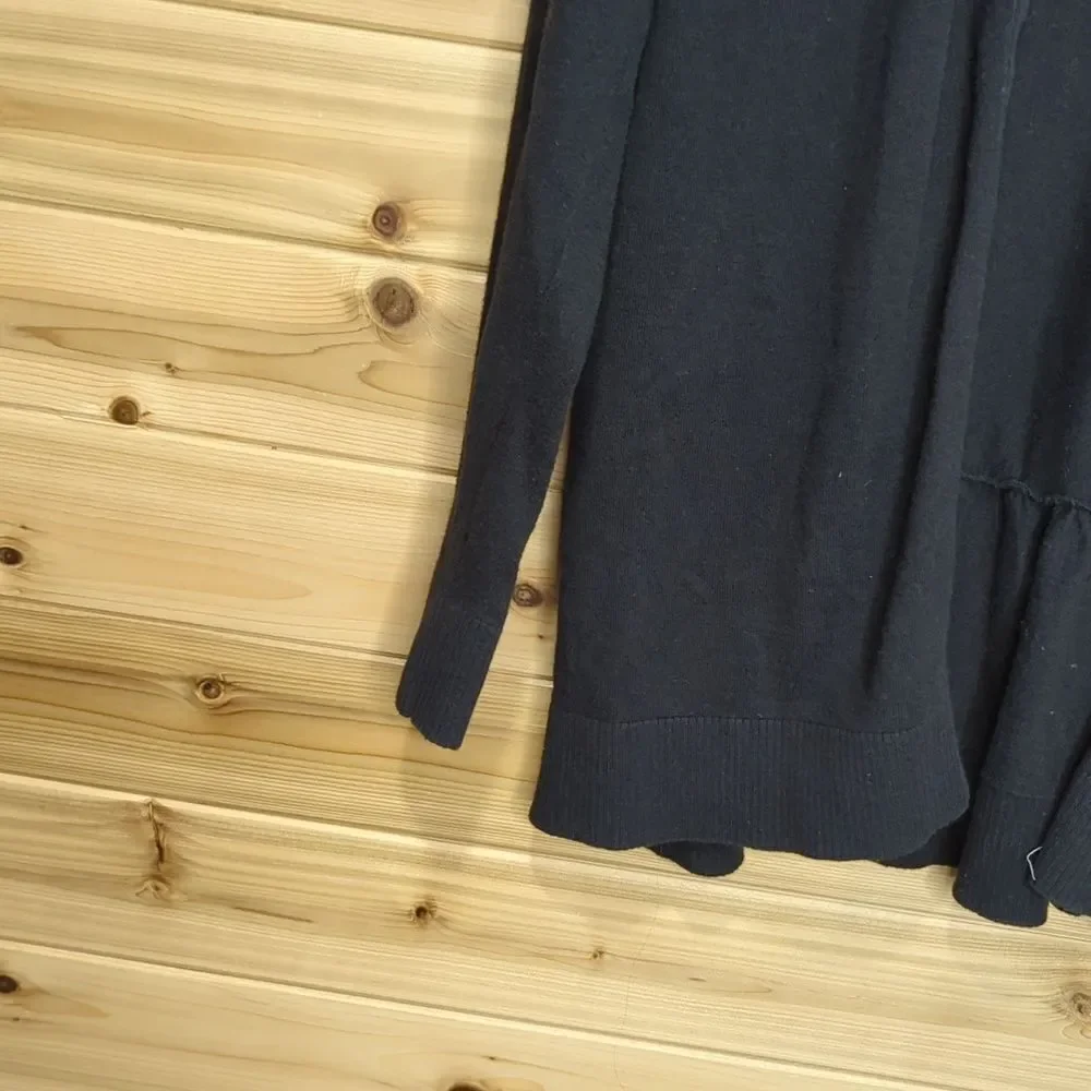 Kate Spade Sweater Womens Small Black‎ Open Front Cardigan